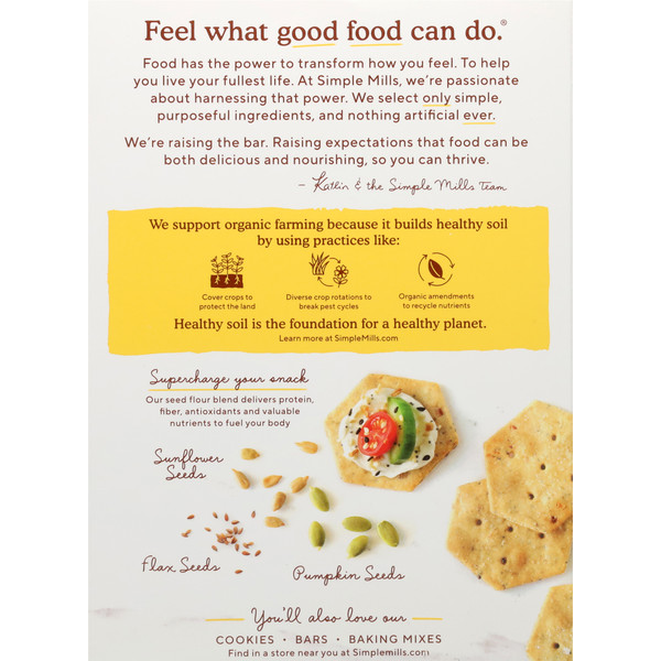 Simple Mills Organic Seed Flour Crackers, Everything - Image 2