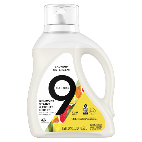 9 Elements Laundry Detergent Liquid Soap, Citrus Scent, Vinegar Powered - Image 7