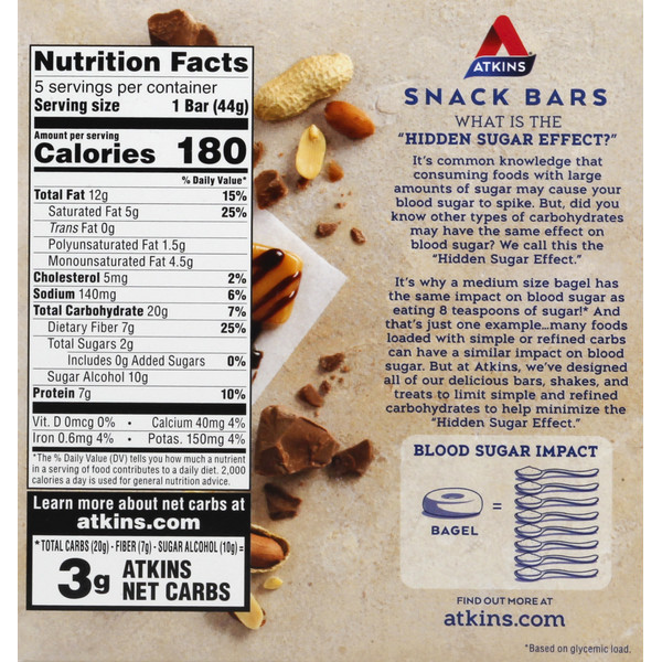 Atkins Snack Bar, Caramel Chocolate Nut Roll - Image 2