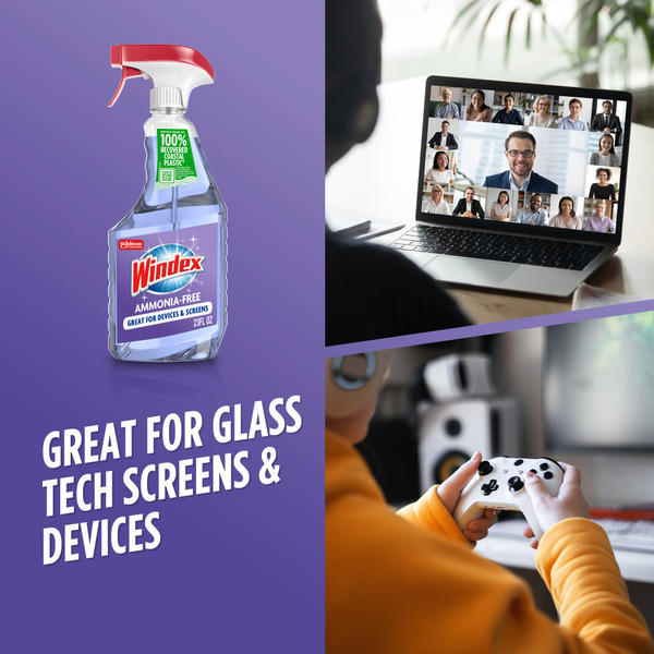 Windex® Ammonia-Free Glass Cleaner Spray Bottle, Crystal Rain Scent - Image 3