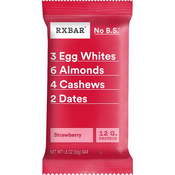 RXBAR Strawberry Gluten-Free Protein Bars, 12g Protein, 1.8 oz