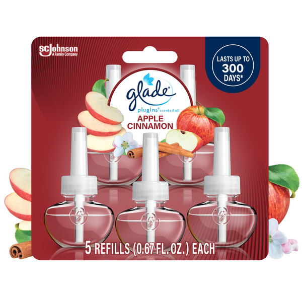 Glade PlugIns Scented Oil Refills, Air Freshener, Apple Cinnamon