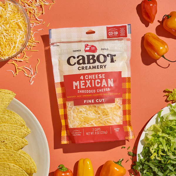 Cabot 4 Cheese Mexican Shredded Cheddar Cheese 8 oz - Image 2