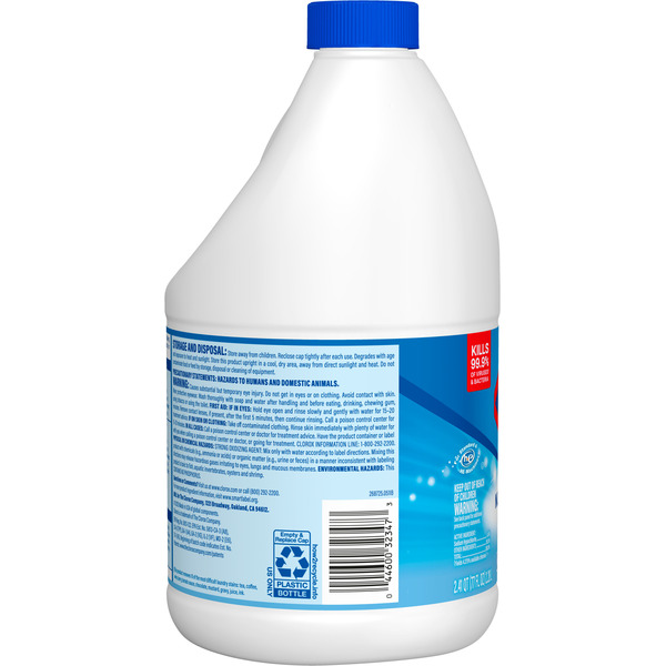 Clorox Splash-Less Bleach, Disinfecting, Kills 99.9% of Bacteria and Viruses, Regular - Image 6