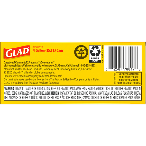 Glad Small Trash Bags, 4 Gallon, White, Twist-Tie - Image 5