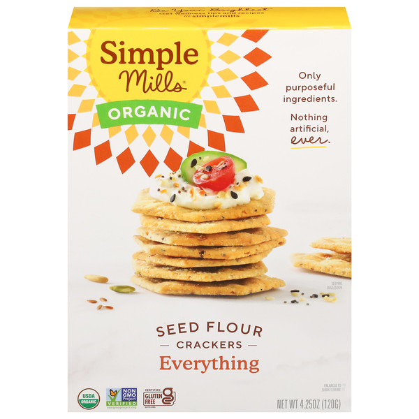 Simple Mills Organic Seed Flour Crackers, Everything