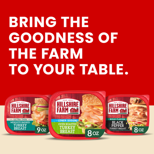 Hillshire Farm Ultra Thin Sliced Lower Sodium Oven Roasted Turkey Breast Sandwich Meat, 8 oz - Image 2