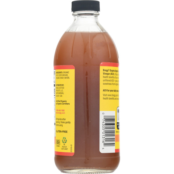 Bragg Apple Cider Vinegar, Organic, Honey - Image 2
