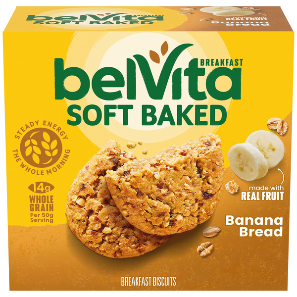 BELVITA Soft Baked Breakfast Bars, Banana Bread 8.8 oz