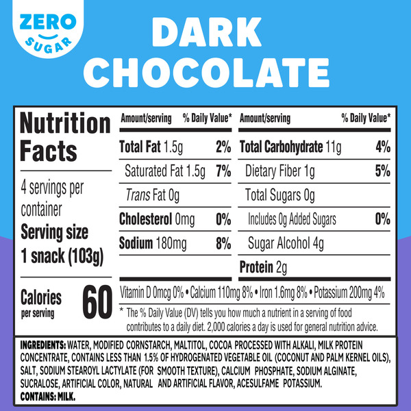 Jell-O Dark Chocolate Sugar Free Refrigerated Pudding Cup Snacks - Image 6