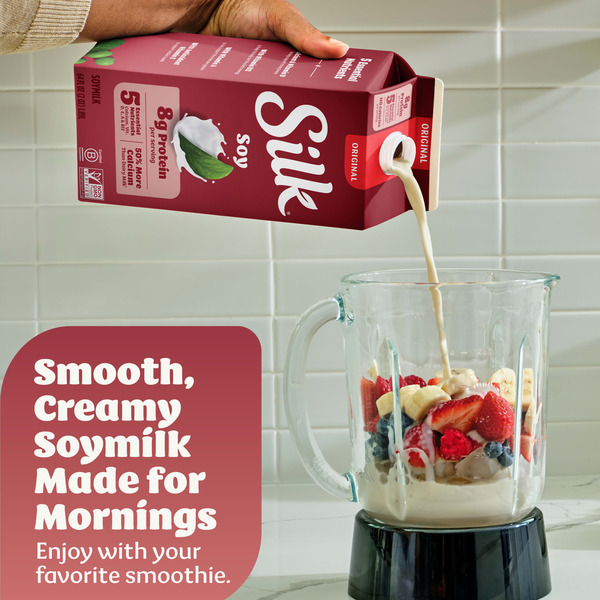 Silk Soy Milk, Original, Dairy Free, Gluten Free, Delicious Vegan Plant Based Milk with 5 Essential Nutrients, 64 fl oz Half Gallon - Image 8