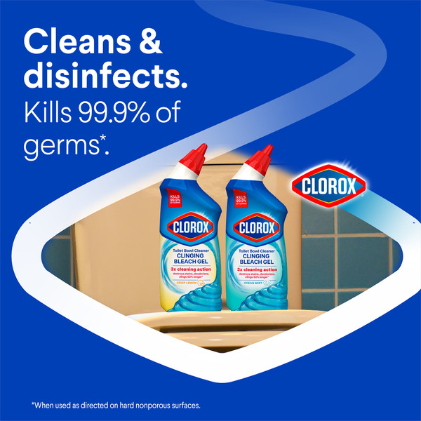 Clorox Toilet Bowl Cleaner, Clinging Bleach Gel, Crisp Lemon - Image 8