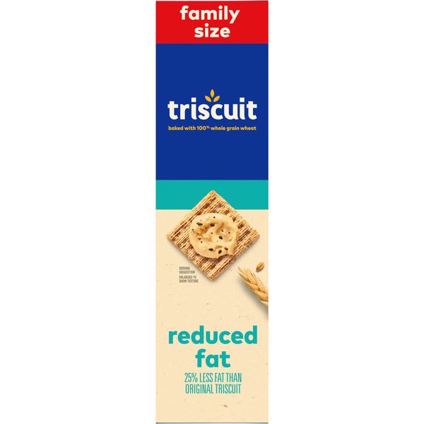 TRISCUIT Reduced Fat Whole Grain Wheat Crackers, Vegan Snack Crackers, Family Size - Image 2