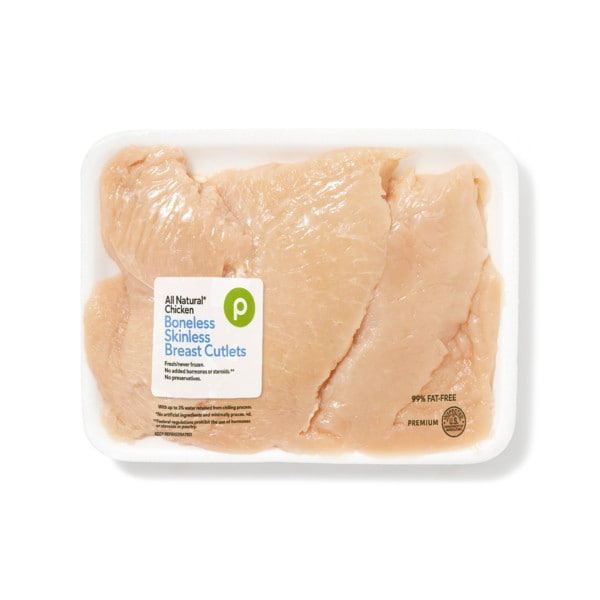 Publix Chicken Cutlets, 99% Fat Free, Vegetable Fed
