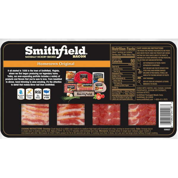 Smithfield Naturally Hickory Smoked Hometown Original Bacon - Image 2