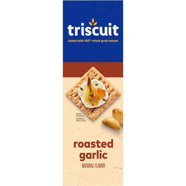 TRISCUIT Roasted Garlic Whole Grain Wheat Crackers - Image 2