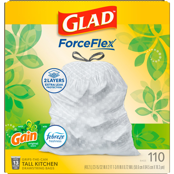 Glad Odor Shield Tall Kitchen Drawstring Trash Bags With Gain Original Scent Mega Pack - Image 4