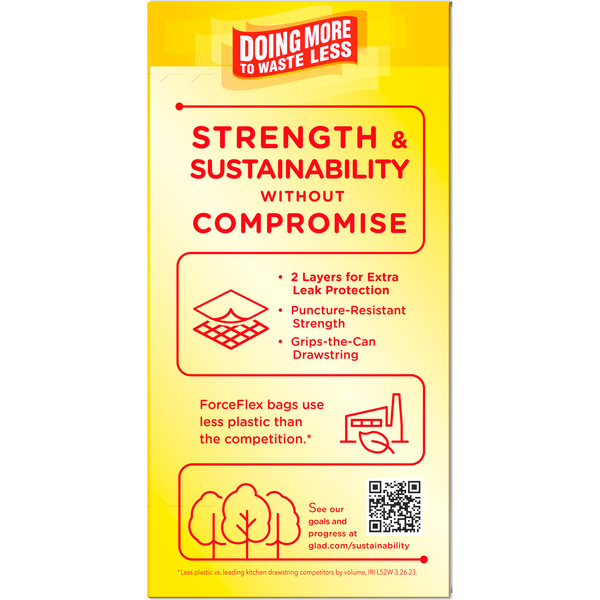 Glad ForceFlex Tall Kitchen Drawstring Trash Bags, 13 Gallon, Fragrance Free - Image 4