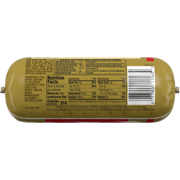Jimmy Dean Premium Pork Hot Sausage Roll - Image 2
