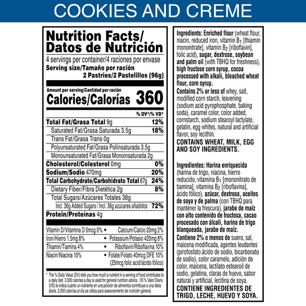 Pop-Tarts Frosted Cookies and Crème Toaster Pastries, Breakfast Foods, 8 Count - Image 7