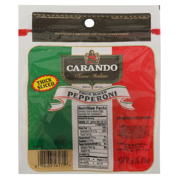 Carando Pepperoni, Thick Sliced, Classic Italian