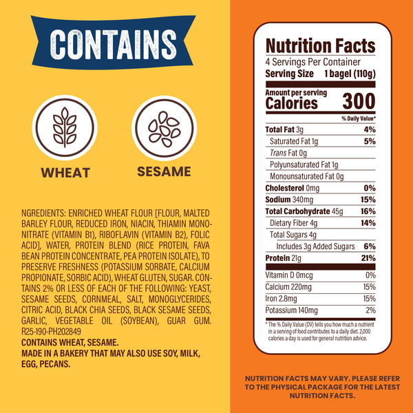 Thomas’ High Protein, 4 count, Everything Bagels - Image 4