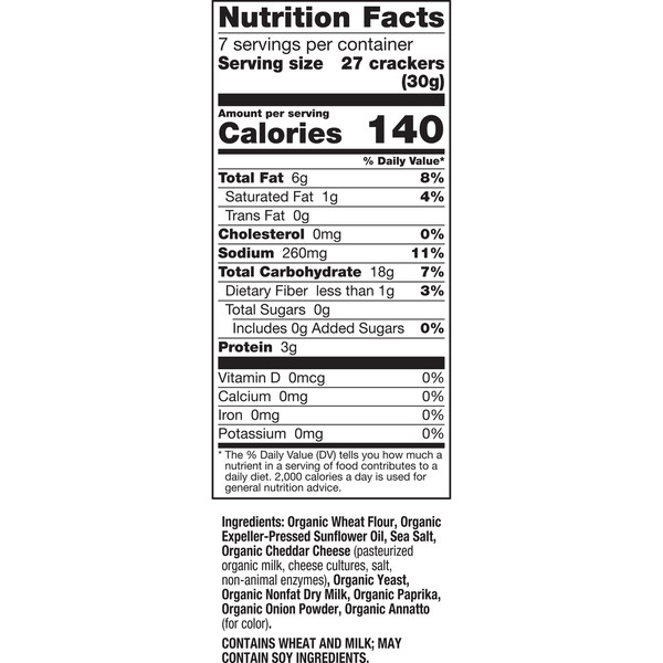 Annie's Organic Cheddar Squares Baked Cracker Snacks - Image 7