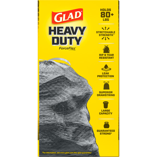 Glad ForceFlex Heavy Duty Large Drawstring Black Trash Bags, 30 gallon - Image 5