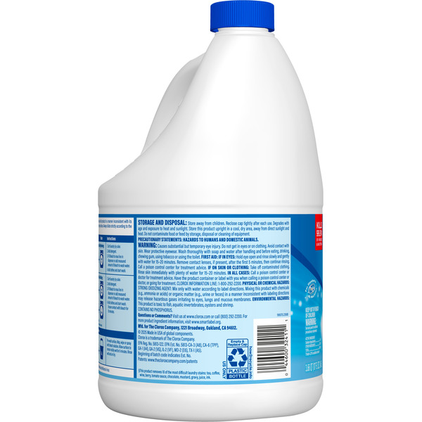 Clorox Splash-Less Bleach, Disinfecting, Kills 99.9% of Bacteria & Viruses, Regular - Image 6