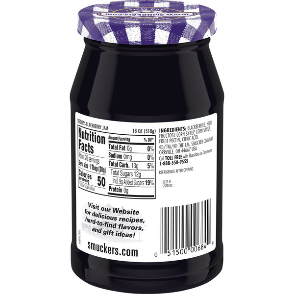 Smucker's Seedless Blackberry Jam, 18 Ounces - Image 2