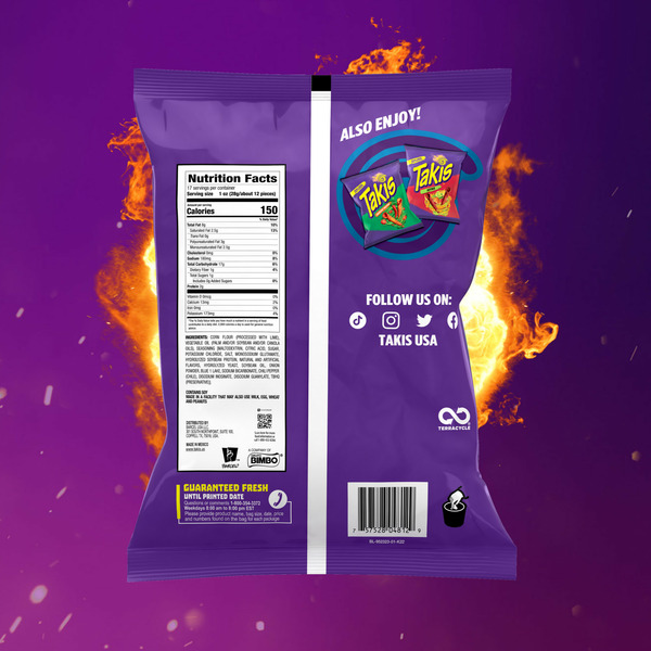 Takis Blue Heat Rolled Tortilla Chips Bag - Image 5