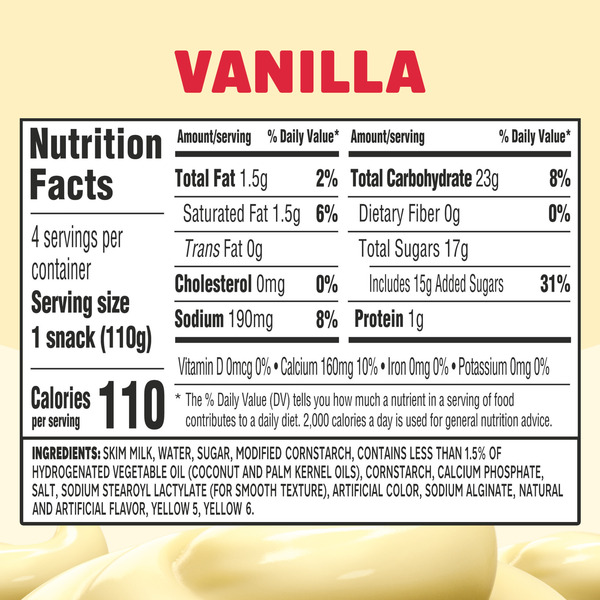Jell-O Original Vanilla Refrigerated Pudding Cup Snacks - Image 6