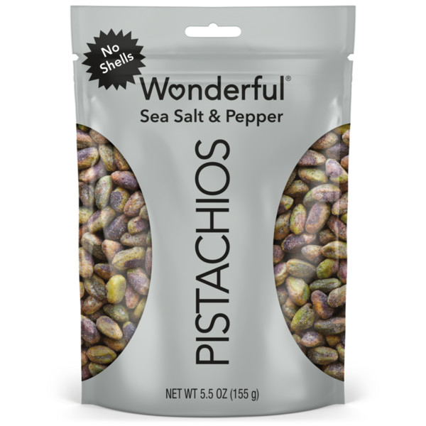 Wonderful No Shells Sea Salt & Pepper Pistachios
