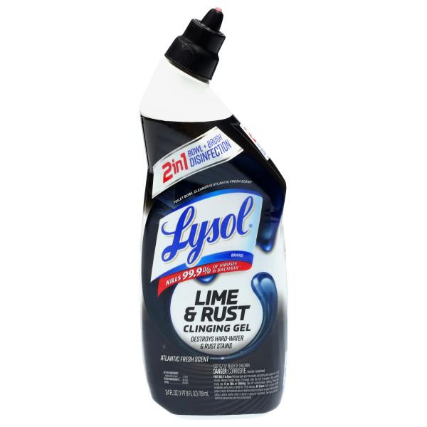 LYSOL® Lime & Rust Toilet Bowl Cleaner Gel, For Cleaning and Disinfecting, Destroys Stains including those from Hard Water and Rust