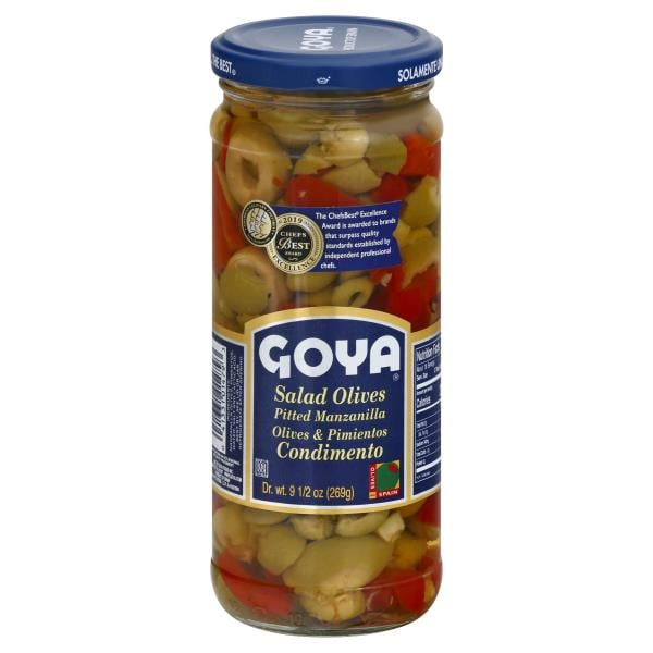 Goya Salad Olives, Pitted Manzanilla, Olives & Pimientos