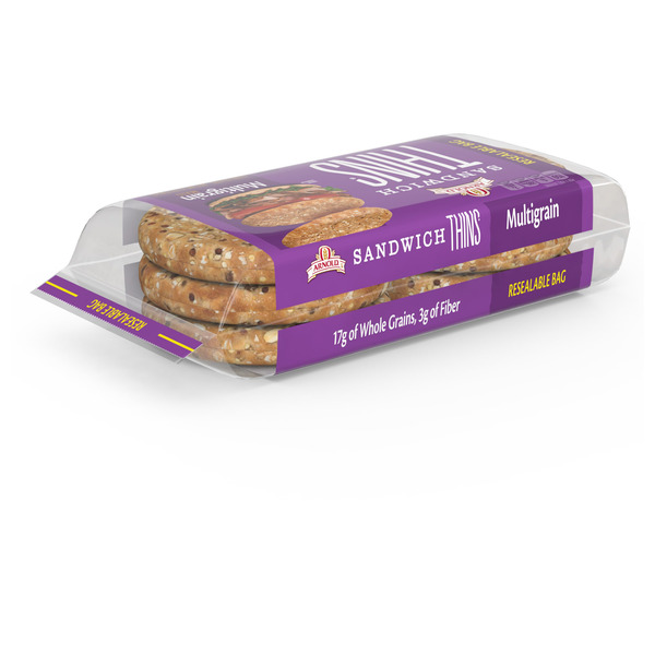 Arnold Sandwich Thins, 6 count, Multigrain Rolls - Image 2