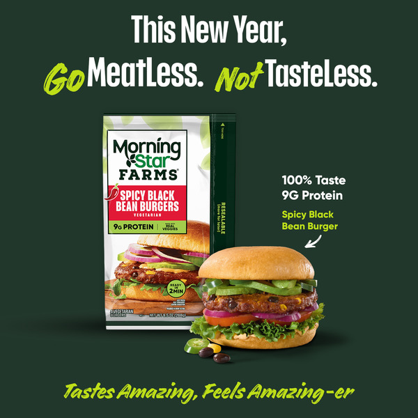 Morning Star Farms Spicy Black Bean Veggie Burgers, Vegetarian Meat, Value Pack, 8 Count - Image 3
