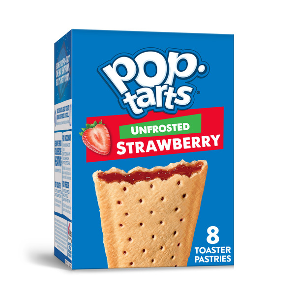 Pop-Tarts Unfrosted Strawberry Toaster Pastries, Breakfast Foods, 8 Count