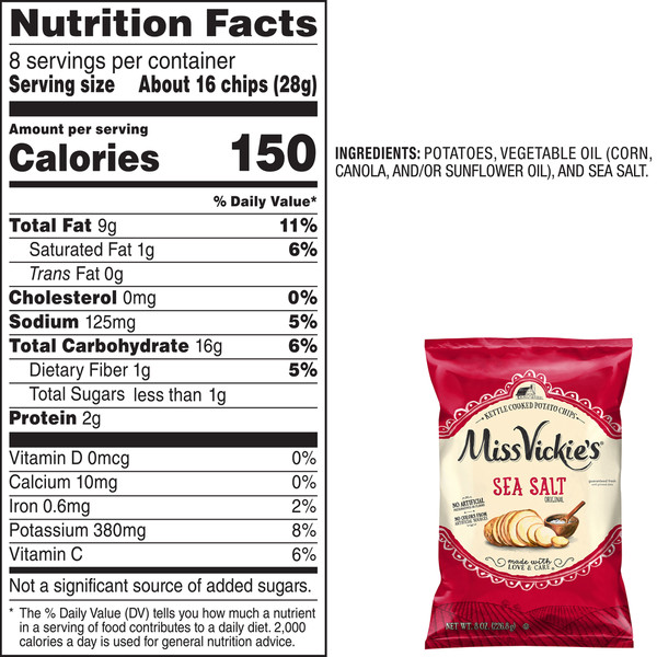 Miss Vickie's Kettle Cooked Potato Chips Sea Salt Original - Image 3