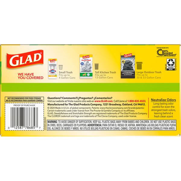 Glad ForceFlex Tall Kitchen Drawstring Trash Bags, 13 Gal, Gain Original with Febreze - Image 5