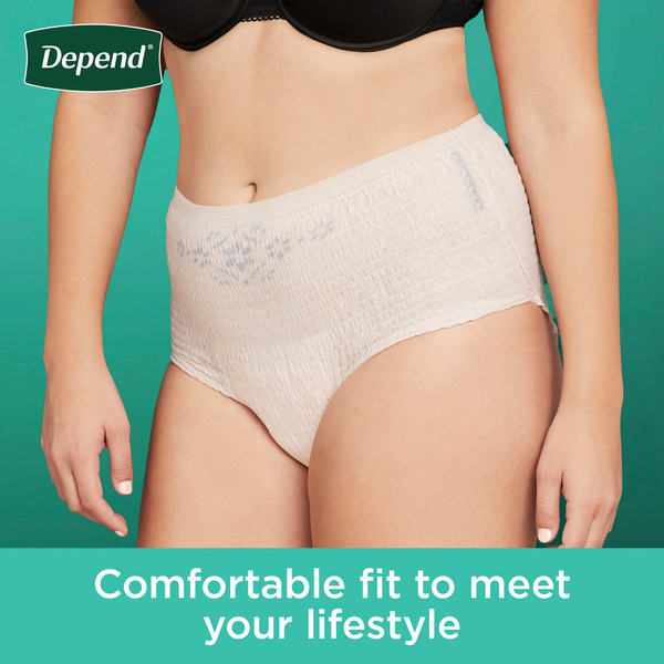 Depend Fresh Protection Women's Adult Incontinence Underwear, M, Blush - Image 4