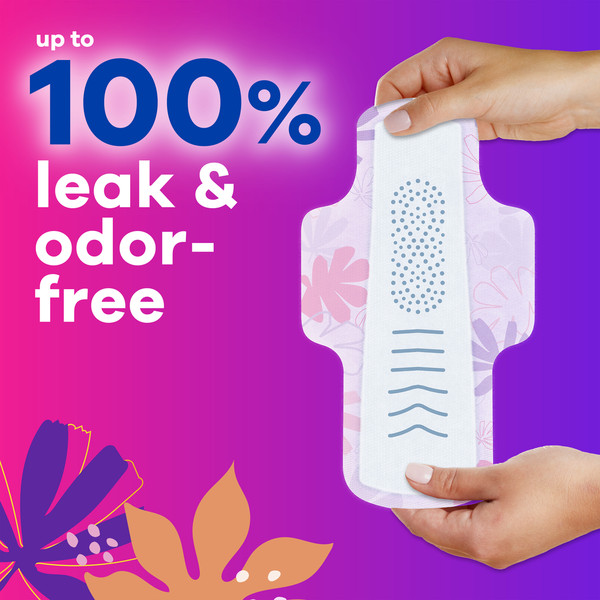 Always Radiant Heavy Flow Sanitary Pads Light Clean Scent With Wings, Size 2 - Image 3