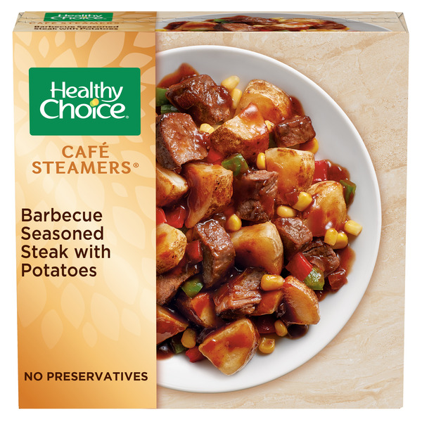 Healthy Choice Café Steamers Barbecue Seasoned Steak With Potatoes, Frozen Meal
