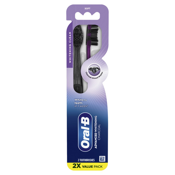 Oral-B Advanced Whitening Charcoal Toothbrushes, Soft, 2 Count - Image 6