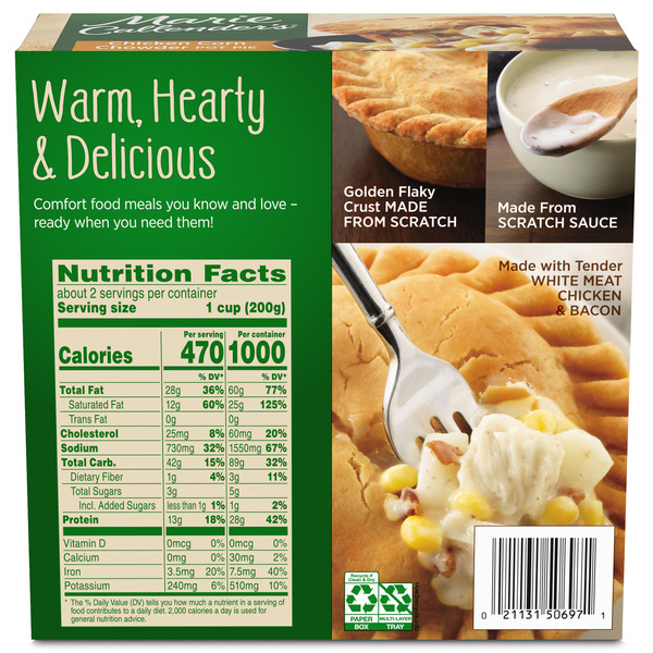 Marie Callender's Chicken Corn Chowder Pot Pie, Frozen Meal - Image 6
