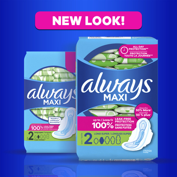 Always Maxi Pads with Wings, Size 2 - Image 7