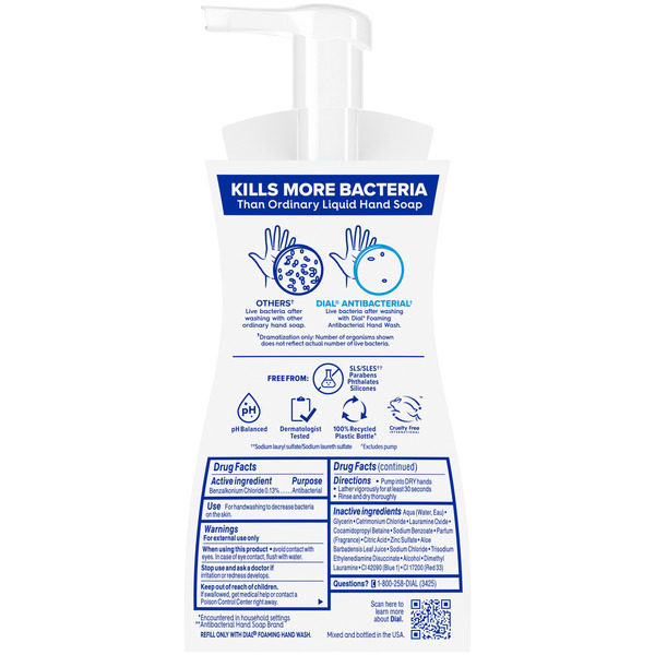 Dial Antibacterial Defense Spring Water Scent Foaming Hand Soap, 7.5 fl oz - Image 2