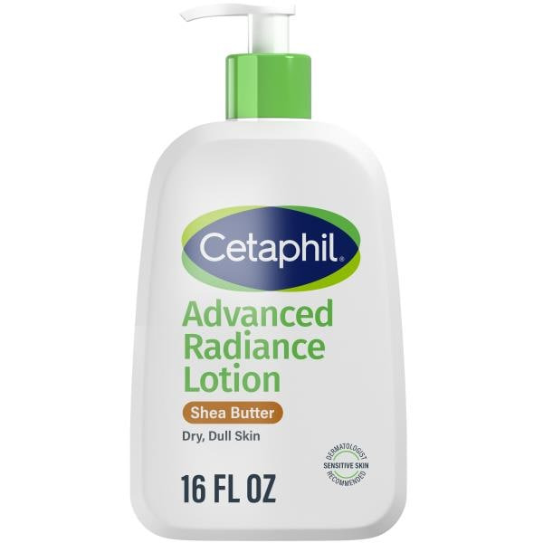 Cetaphil Advanced Radiance Lotion with Shea Butter For Dry, Dull Skin, More Radiant Skin Fragrance Free, 16 oz