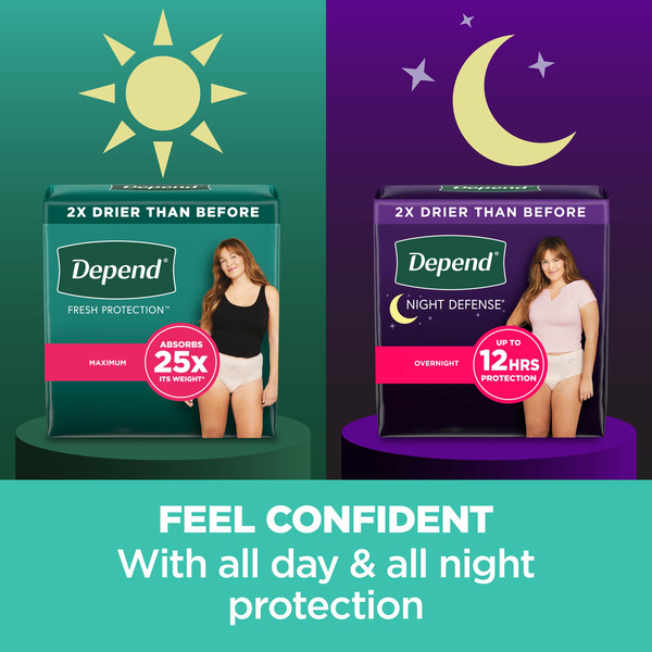 Depend Fresh Protection Women's Adult Incontinence Underwear, L, Blush - Image 5