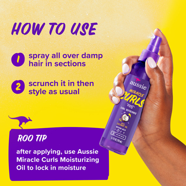Aussie Miracle Curls Refresher Spray Gel with Coconut & Jojoba - Image 5